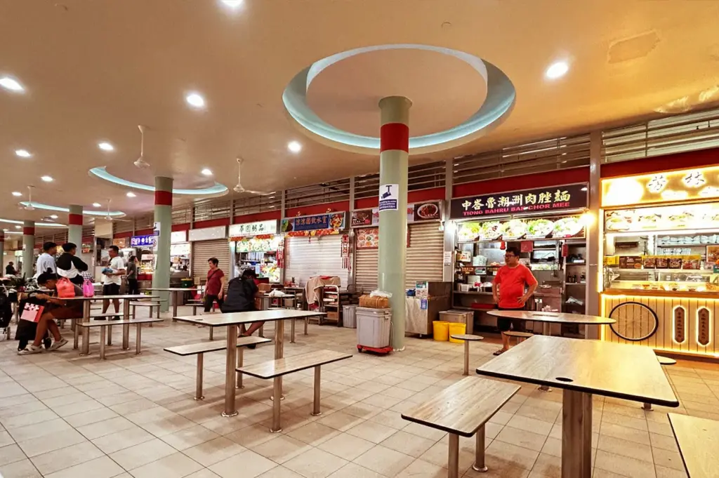 Upper level of Tiong Bahru Market—open seating and perimeter stalls
